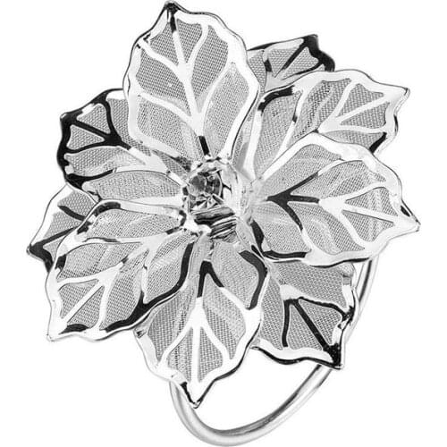 Napkin Rings with Hollow Out Flower for Wedding Banquet Dinner Party Birthdays Family Gatherings Table Decor Napkin Holder
