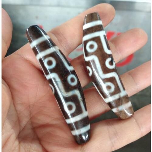 Beautiful Tibetan Dzi Bead Chalcedony Pendant Amulet Tibet Fissure Nature Vein Magical Bless Talisman Bring Good Luck