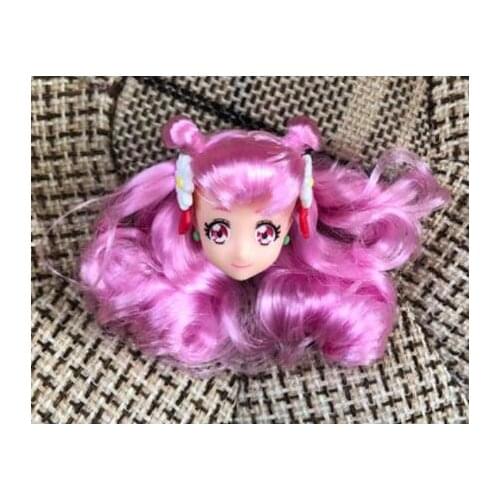 Rare Limited Edition Licca Doll Toy Head Original Cartoon Doll Head Red Yellow Purple Hair Girls Boys DIY Dressing Hair Toys