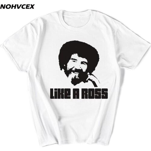 Fashion American Oil Painter Bob Ross T-Shirt Summer Creative Happy Tree Design P Mens Cool Hipster Tops Tee