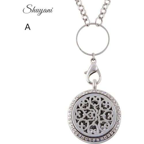 Fashion 30mm Round Crystal Mix Color Essential Oil Aromatherapy Lockets Pendant Necklace Women Jewelry