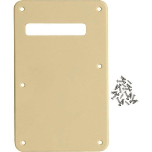 NEW 1Ply PVC Cream Guitar Back Plate Tremolo Cover & Screws for FD ST Electric Guitar
