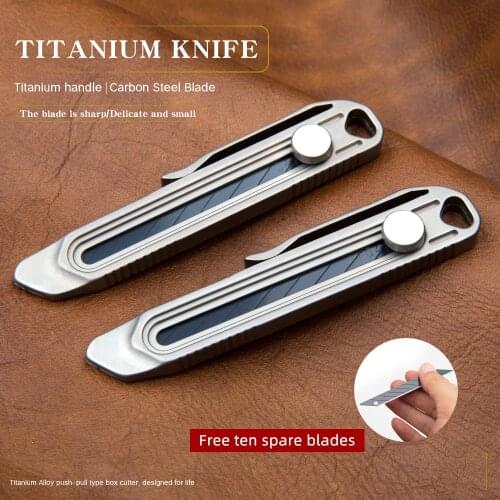 Titanium alloy knife Mini knife Art knife The blade is sharp and durable Cutting Scalable