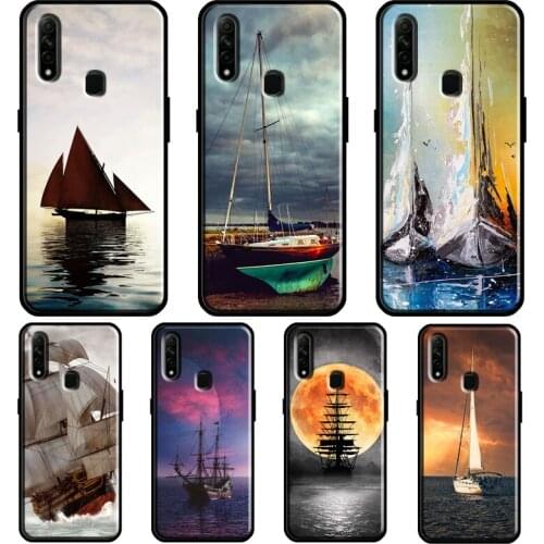 Yacht Sailing Boat Sunset For OPPO Find X3 Pro A5 A9 A53 A31 2020 A1K A3S A5S A15 A52 A72 A83 A91 F5 Reno 2 Z Case