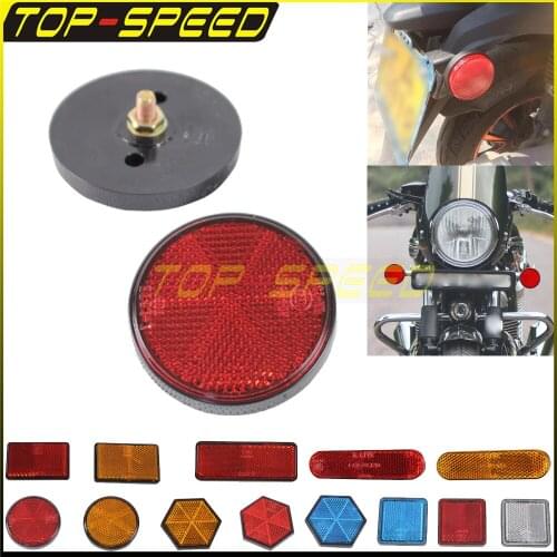 Front Rear Bolt Screw On Safety Reflect Plate Tape Number Plate Warning Reflective Reflector for Honda Suzuki Kawasaki Racer
