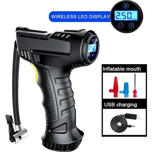 120W Rechargeable Air Compressor Wireless Inflatable Pump Portable Air Pump Car Tire Inflator Digital for Car Bicycle Balls
