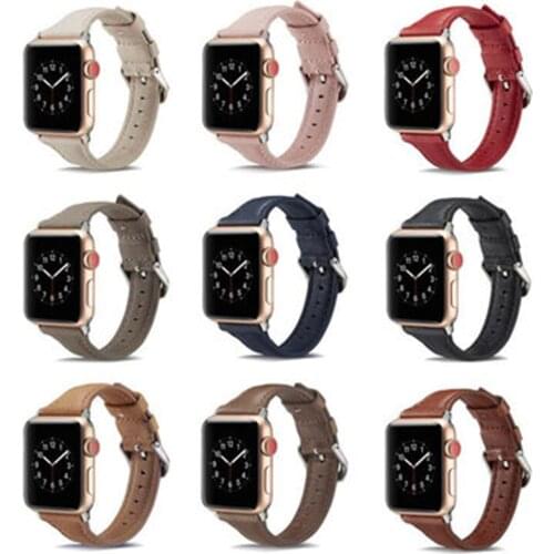 Leather strap For apple watch 6 se 40mm 44mm band women men Replacement bracelet wristband for iwatch series 3 4 5 6 38mm 42mm