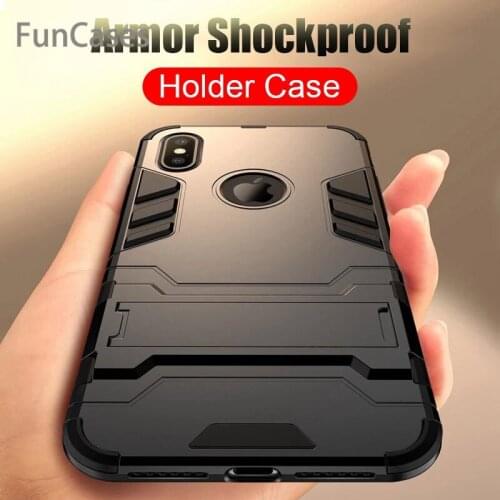 Luxury Shockproof Stand Phone Case For iPhone 6 6s 7 8 Plus X Full Cover Case For iPhone X XR XS Max 6 7 8 X Holder Cases