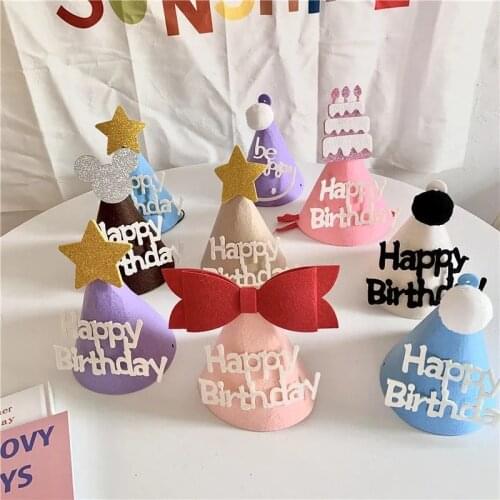 Birthday Caps Adults Baby Kid Birthday Party Hat Child Decoration Cap Cartoon Pattern Festival Birthday Hat child happy birth