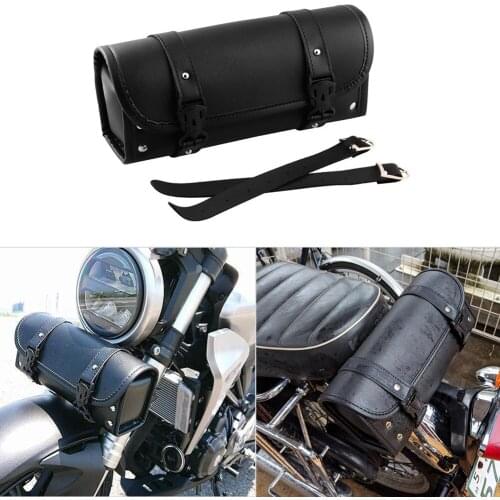Saddlebags For Motorcycle Bag Cruiser Tool Bag Fork Barrel Shape Handlebar Front Fork Bag Black Pannier Saddle Bags Tools