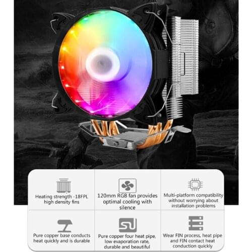 T3EE Be Quiet! CPU Cooling Fan Cooler with Muffler PWM 4 x Direct Contact Heat Pipe CPU Air Cooler 12V 4Pin for intel/amd