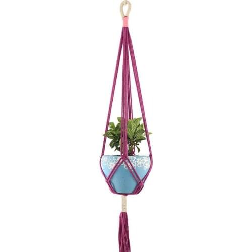 Macrame Plant Hangers Indoor Outdoor Hanging Planter Basket Jute Rope Flowerpot Garden Tools Home Decor white purple black