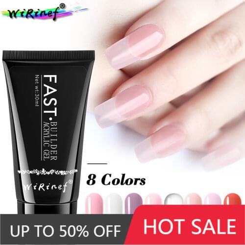 WiRinef 30ml Poly Extension Nail Gel UV Fast Builder Gel Nail Art Manicure 8 Colors New Arrival Extend Lacquer Gel
