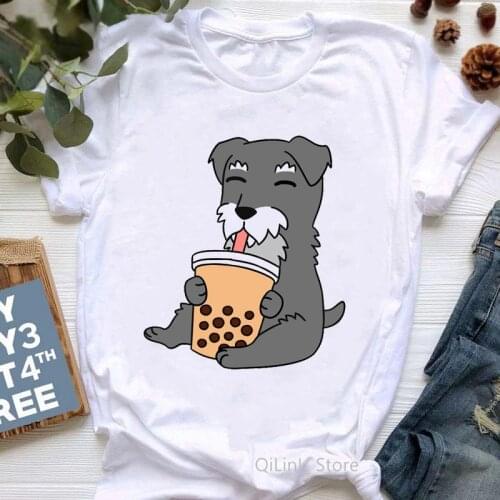 Female T-Shirt Schnauzer/Boston Terrier/Dachshund/French Bulldog/German Shepherd/Husky/Yorkshire/ Boxer Dog Print Women T Shirts