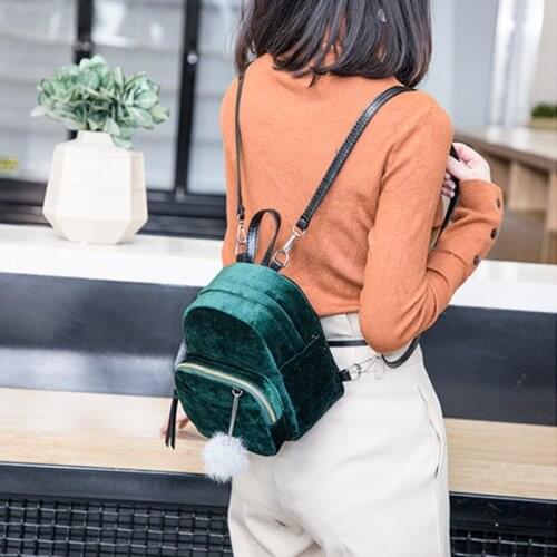 Women Backpack Preppy Style School Bags Soft Fabric Travel Backpack Corduroy Bookbag For Teenage Girls Small Backpack