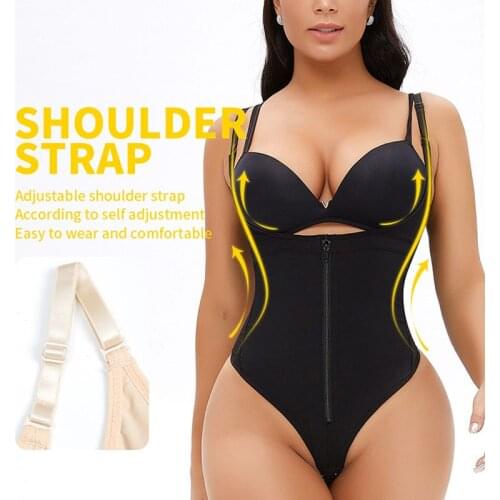 Women High Waist Sexy Lingerie Body Shaper Butt Lifter Tummy Control Shapewear Seamless Zipper Bodysuit Thong Girdle Open Crotch