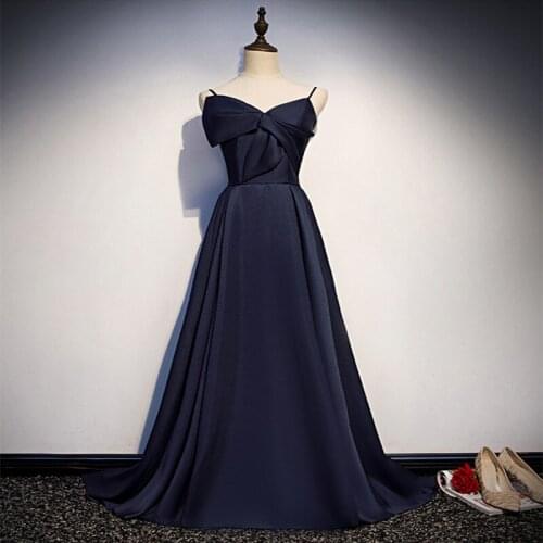 Robe De Soiree Navy Blue Evening Dresses Long Dress Sexy Sweetheart Party Prom Gowns A-line Evening Dress 2020 Vestido De Festa