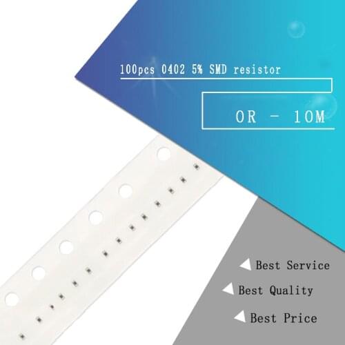 100pcs 0402 5% SMD resistor 0R ~ 10M 1/16W 0 1 10 100 150 220 330 ohm 1K 2.2K 10K 100K 0R 1R 10R 100R 150R 220R 330R 1M 4.7K