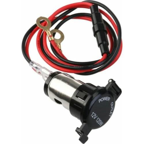 12V Cigar Lighter Socket Automobile Motorcycle Waterproof Cigarette Lighter Socket With 60CM Wire & Fuse