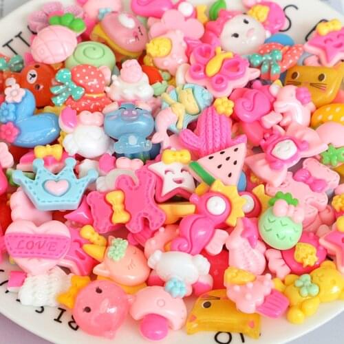 50Pcs Mixed Small Pieces Home Decoration Kawaii Cartoon Resins Flatback Cabochons Scrapbooking Craft DIY Accessories