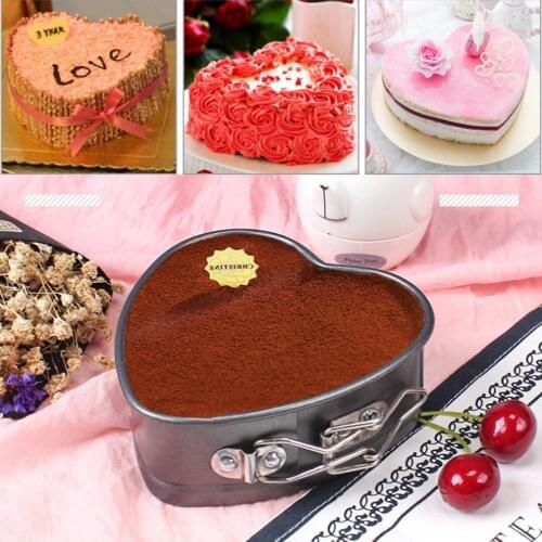 Non-stick Buckle Baking Tray Heart Shaped Spring Form Easy Bake Kitchen Baking Cake make Valentines Gift Cake Making Muffi