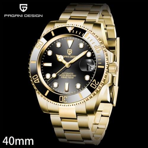 Pagani Design Watch For Men Stainless Steel NH35 Mechanical Automatic Wristwatch Sapphire Glass 100M Waterproof Top Brand Clock