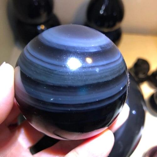 DHX SW natural colorful rainbow obsidian sphere healing crystals stones colorful obsidian ball