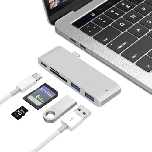 Type-c Hub USB-C To USB3.0 TF / SD Reader PD Charging Type-C Mini Docking Station For Laptop MacBook