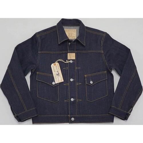 BOB DONG 23oz Selvage Denim Jacket Vintage Clothing 507XX Trucker Selvedge Coat