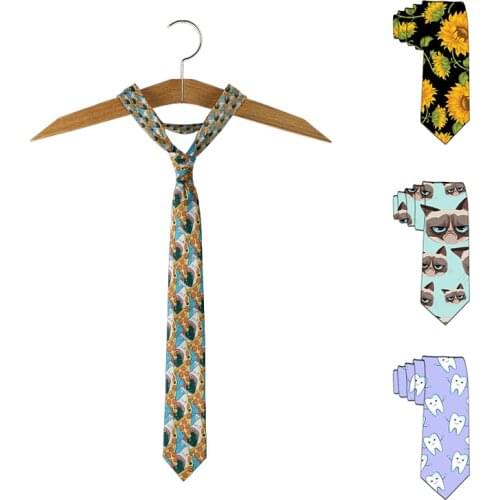 DIY Funny Pattern Mens Tie Business Wedding Party Polyester Slim Tie Shirt Accessories 8cm Wide Jacquard Woven Tie For Men