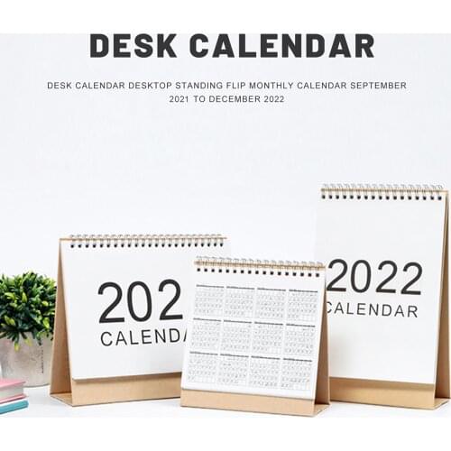 2021 -2022 Coil Desk Calendar Flip Tabletop Calendar Daily Monthly Planner Schedule Yearly Agenda Organizer Home Office Supplies