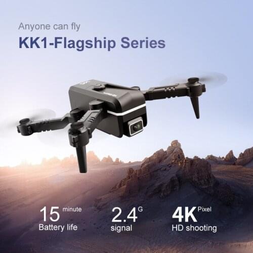 KK1 drone 4k HD wide-angle camera 1080P WiFi fpv drone dual camera quadcopter real-time transmission helicopter Toys