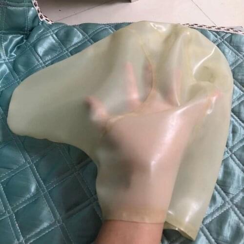Latex hood mask vacuum mask - Smooth Total Rubber Enclosure Fetish Submissive BDSM no zipper