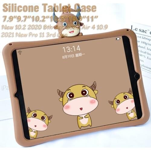 Cute Cartoon Cover for IPad 9.7 2018 2017 Pro 9.7 10.2 8th 7th Air 1 2 Case for Mini 12345 Silicon PC Stand Handle Funda