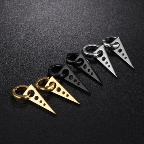 Fashion Personality Inverted Triangle Earrings For Women 2021 Man Stainless Steel Color Gold Eardrop Give A Gift To A Friend