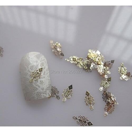 MS164-2 100pcs Gold Cute Metal Sticker Nail Art Metal Sticker Nail Art Decoration Non-adhesive Sticker