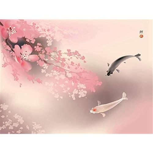 Animal Carp DIY Cross Stitch Embroidery 11CT Kits Craft Needlework Set Printed Canvas Cotton Thread Home Decoration Hot Sale