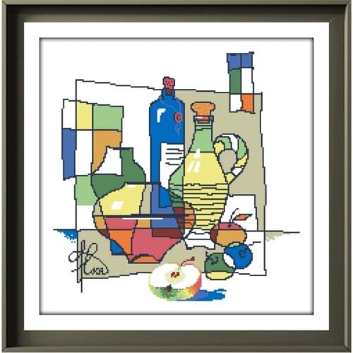 DreampatternApple wine cross embroidery kits cartoon pattern 18ct 14ct 11ct unprint canvas Cross-stitch DIY needlework