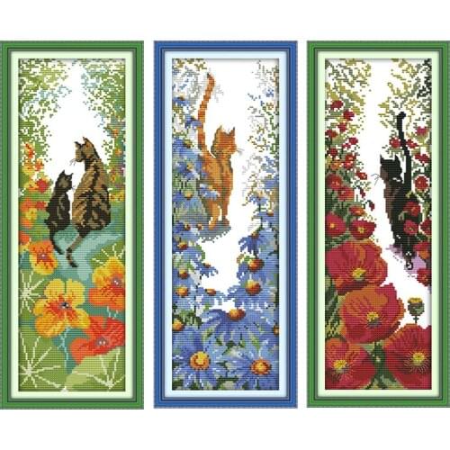 Joy Sunday Cross Stitch Kit Cartoon 11CT Count Canvas Stitches Embroidery DIY Handmade Needlework Follow Needlepoint Home Decor