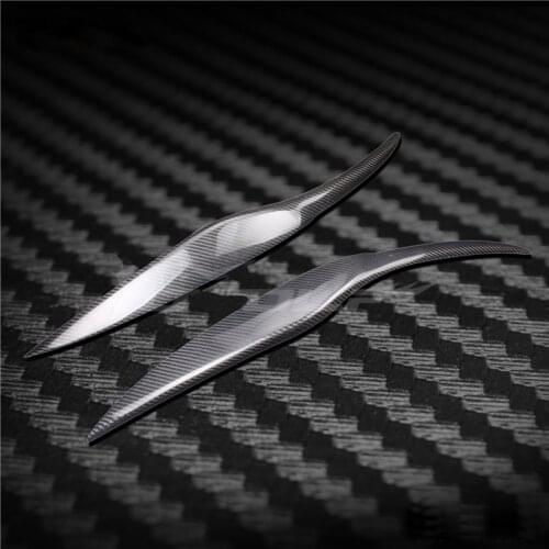 Carbon Fiber Headlight Cover Eyebrows Eyelid Trim Sticker For Ford Fiesta 2009-2012