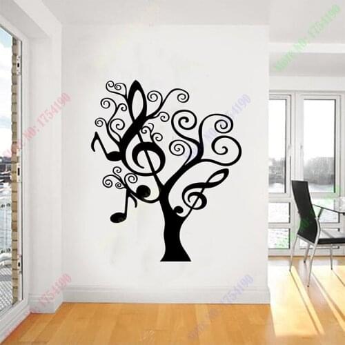 Hot Sale New Music Tree Wall Art Mural Sticker Plants Living room Bedroom Size 58x70cm