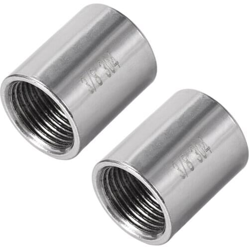 Uxcell Stainless Steel 304 Cast Pipe Fittings Coupling Fitting 3/8 x 3/8 G Female 2pcs