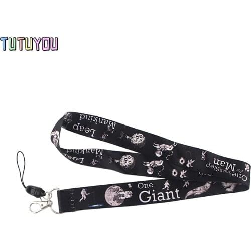 PC2355 Astronaut Space Walk Moon Landing Creative Lanyard Badge ID Lanyard Mobile Phone Rope Key Lanyard Neck Straps Accessories