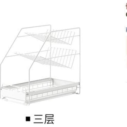 Wrought iron kitchen sink rack floor-standing separation multi-layer finishing shelf kitchen appliances LL921033