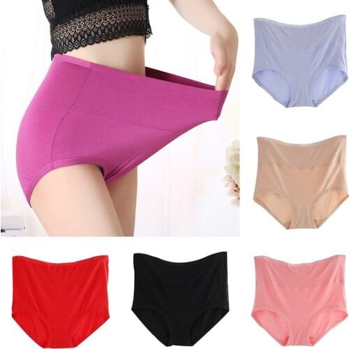 Plus Size Panties High Waist Women Underwear Ladies Big Briefs Shaper Abdomen Panties Female Modal Solid Womens Briefs