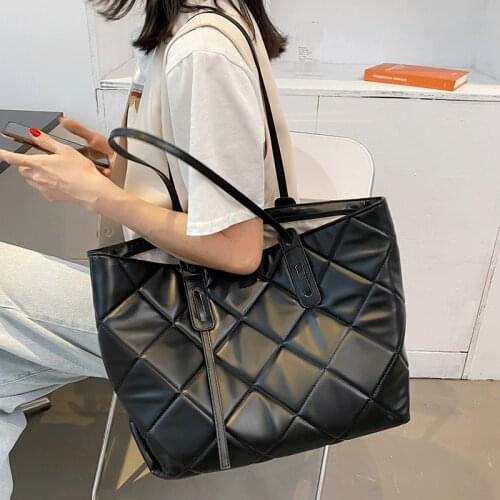 Luxury Handbags Designer Female Leather Shoulder Bag Casual Tote Large Capacity Women Bags Sac Diamond Lattice Women Hand Bags