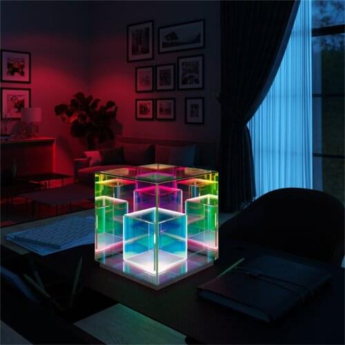 Nordic USB LED Table Lamp for Bedroom Creative Magician Cube Lamp Living Room Home Table Light Bedside Color Desk Lamps Lighting
