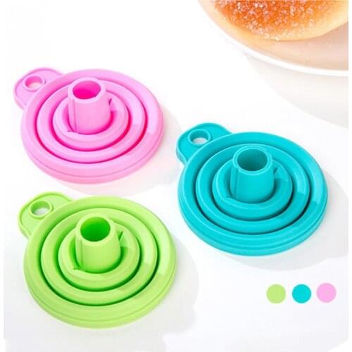 Mini Foldable Funnel Silicone Collapsible Funnel Folding Portable Funnels Be Hung Household Liquid Dispensing Kitchen Tools