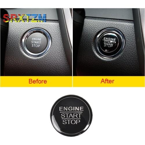 SRXTZM New Car Engine Start Stop Button Sticker Cap Trim Cover For 2018 Toyota Camry XV70 Car Interior Accessories 1pcs
