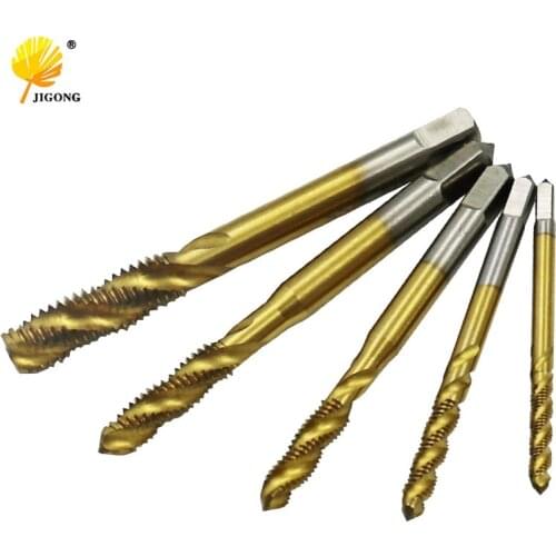 5pcs Mini M3 M4 M5 M6 M8 Drill Bits Spiral Pointed Taps Tapping Thread Forming Tap Drill Bits Metric Screw Tap Kit